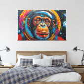 CHIMPANSEE IN DE RUIMTE-19 CANVAS AFDRUK (Insitu (Slaapkamer))