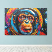 CHIMPANSEE IN DE RUIMTE-19 CANVAS AFDRUK (Insitu (Houten vloer))