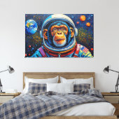 CHIMPANSEE IN DE RUIMTE-2 CANVAS AFDRUK (Insitu (Slaapkamer))