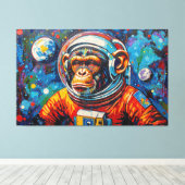 CHIMPANSEE IN DE RUIMTE-3 CANVAS AFDRUK (Insitu (Houten vloer))