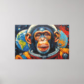 CHIMPANSEE IN DE RUIMTE-6 CANVAS AFDRUK (Voorkant)