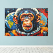 CHIMPANSEE IN DE RUIMTE-6 CANVAS AFDRUK (Insitu (Houten vloer))
