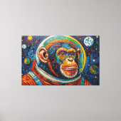CHIMPANSEE IN DE RUIMTE-9 CANVAS AFDRUK (Voorkant)