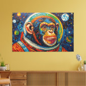 CHIMPANSEE IN DE RUIMTE-9 CANVAS AFDRUK (Insitu (Woonkamer))