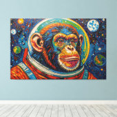 CHIMPANSEE IN DE RUIMTE-9 CANVAS AFDRUK (Insitu (Houten vloer))