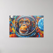 CHIMPANSEE IN DE RUIMTE CANVAS AFDRUK (Voorkant)