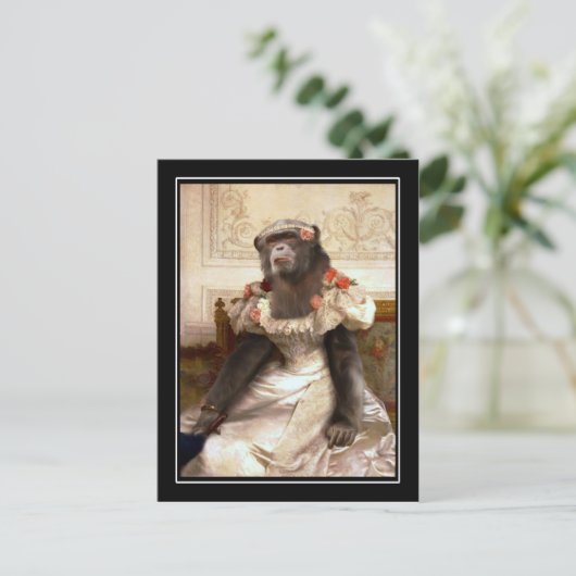 Chimpansee in de stad briefkaart (Staand voorkant)