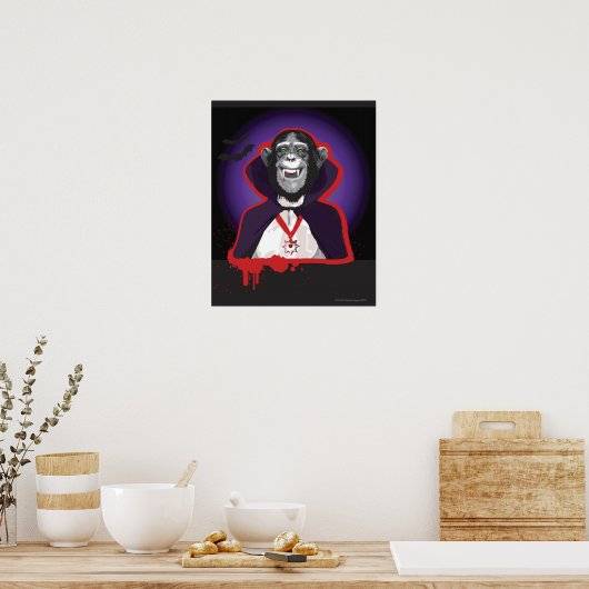 Chimpansee in Dracula Costume Poster (Keuken)
