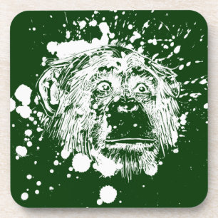 Chimpansee in White Splash Bier Onderzetter