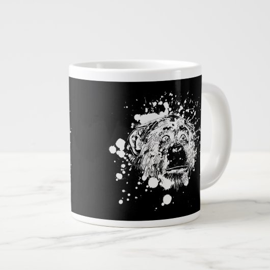 Chimpansee in White Splash Grote Koffiekop (Voorkant rechts)