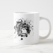 Chimpansee in Zwarte Splash Grote Koffiekop (Rechts)