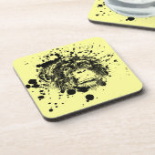 Chimpansee in Zwarte Splash Onderzetter (Linkerzijde)