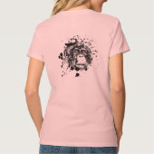 Chimpansee in Zwarte Splash T-shirt (Achterkant)