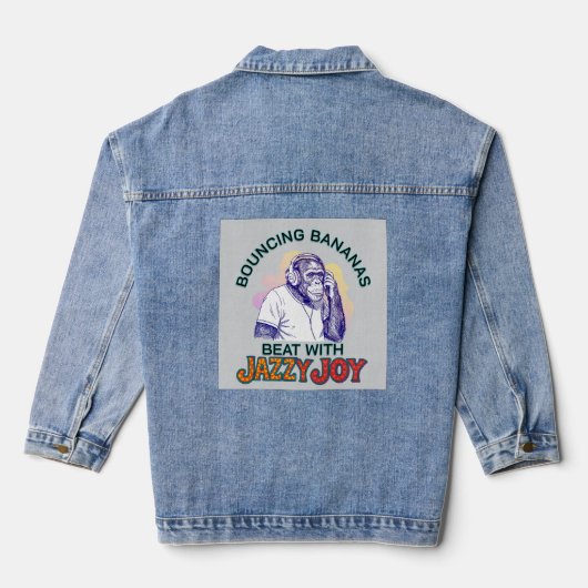 Chimpansee is een goede luisteraar denim jacket (Achterkant)