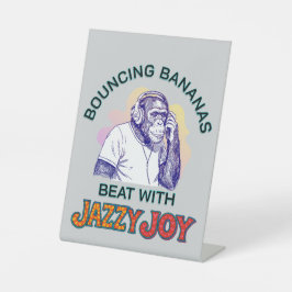 Chimpansee is een goede luisteraar reclamebord met voetstuk