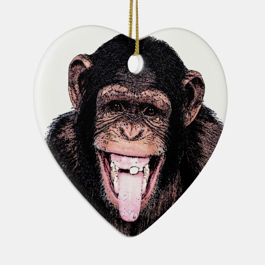 Chimpansee Keramisch Ornament (Rechts)