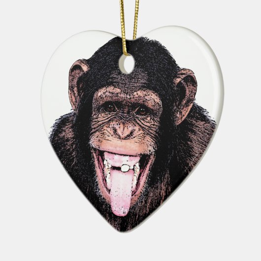 Chimpansee Keramisch Ornament (Links)