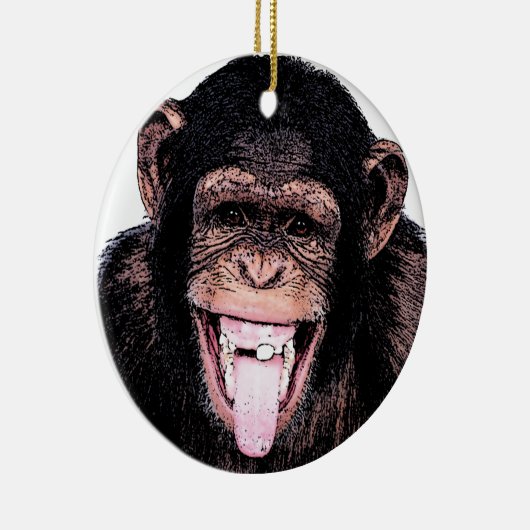 Chimpansee Keramisch Ornament (Rechts)