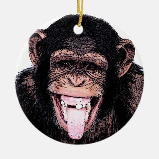 Chimpansee Keramisch Ornament (Voorkant)