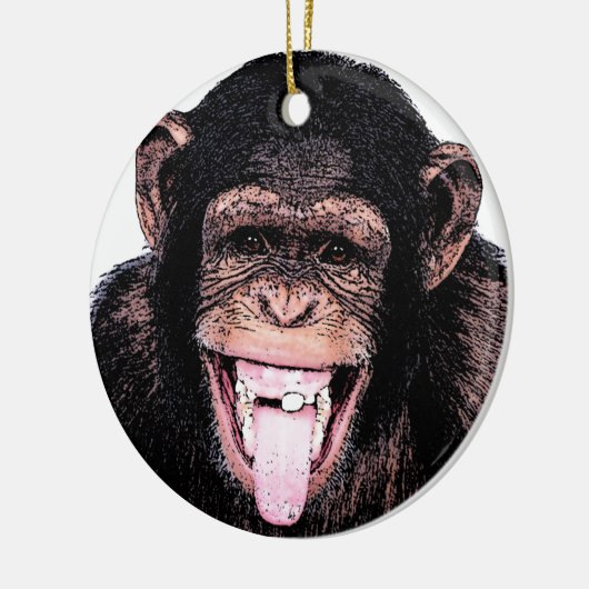 Chimpansee Keramisch Ornament (Links)