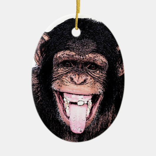 Chimpansee Keramisch Ornament (Voorkant)