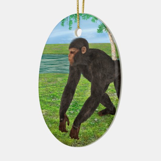 Chimpansee Keramisch Ornament (Links)