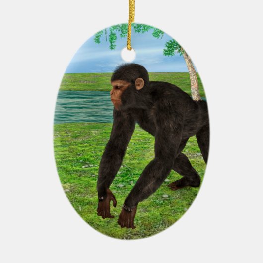 Chimpansee Keramisch Ornament (Voorkant)