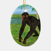 Chimpansee Keramisch Ornament (Achterkant)
