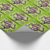 Chimpansee Kerstmis Cadeaupapier (Hoek)