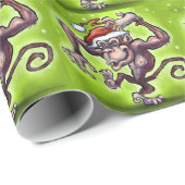 Chimpansee Kerstmis Cadeaupapier (Rol Hoek)