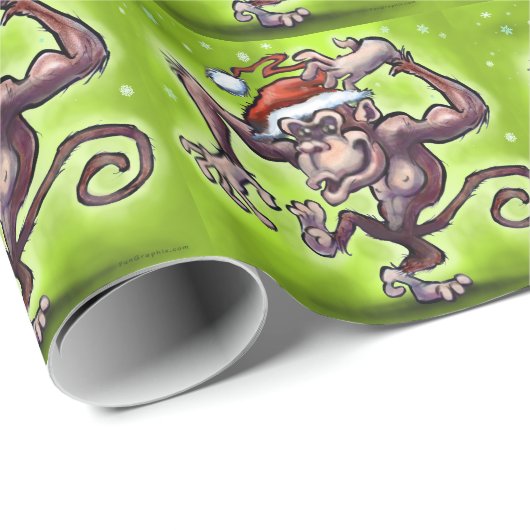 Chimpansee Kerstmis Cadeaupapier (Rol Hoek)