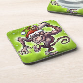 Chimpansee Kerstmis Drankjes Onderzetter (Linkerzijde)