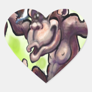 Chimpansee Kerstmis Hart Sticker
