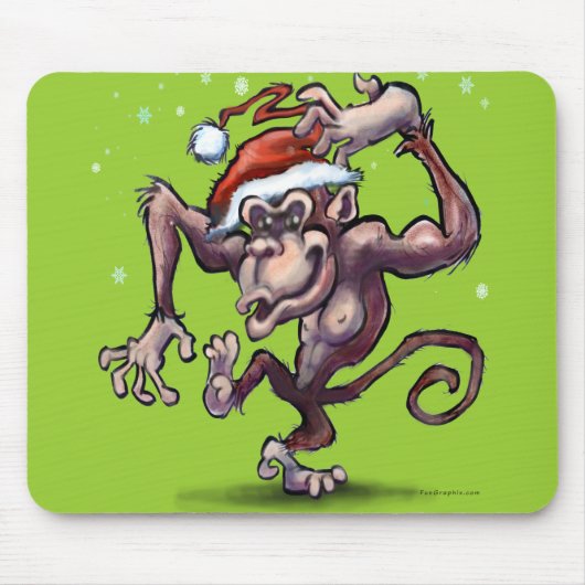 Chimpansee Kerstmis Muismat (Voorkant)