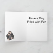 Chimpansee Kinderen leeftijd Verjaardag Feestdagen Kaart (Binnen)