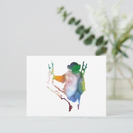 chimpansee-kunst briefkaart (Staand voorkant)