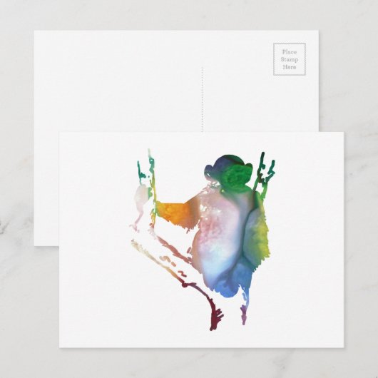 chimpansee-kunst briefkaart (Voorkant / Achterkant)