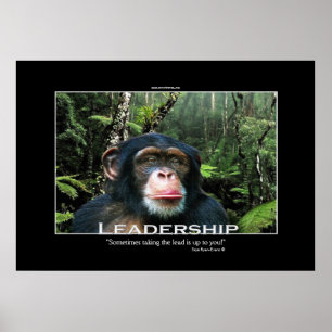 Chimpansee LEADERSHIP Motivatie Art Poster