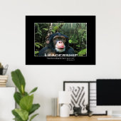 Chimpansee LEADERSHIP Motivatie Art Poster (Thuiskantoor)