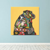 chimpansee-liefde canvas afdruk (Insitu (Houten vloer))
