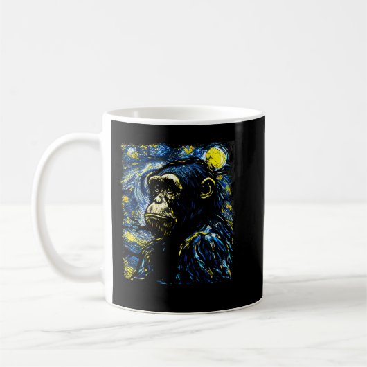 Chimpansee Lover Gift Art Koffiemok (Links)