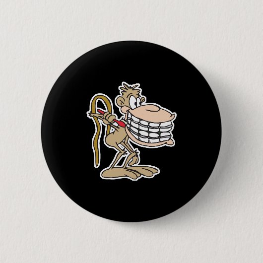 chimpansee met beugel ronde button 5,7 cm (Voorkant)