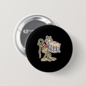 chimpansee met beugel ronde button 5,7 cm (Voorkant /achterkant)