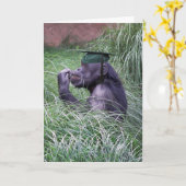 Chimpansee met groene stuifmep kaart (Gele Bloem)