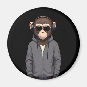 Chimpansee met hoodie Grappig Cool Animal Vector Magneet