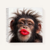 Chimpansee met rode lippenstift notitieboek (Voorkant)