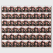 Chimpansee met roze lippenstift cadeaupapier (Vlak)