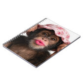 Chimpansee met roze lippenstift notitieboek (Linkerzijde)