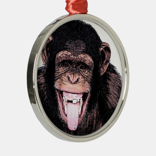 Chimpansee Metalen Ornament (Rechts)