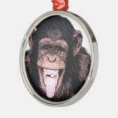 Chimpansee Metalen Ornament (Links)